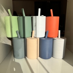 Training Silicone Cup with straw and lid 