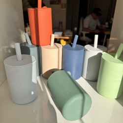 Training Silicone Cup with straw and lid 