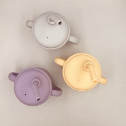 Silicone Educational Cup with handles & straw Pastel Collection 6+ months Silicone Educational Cup with handles & straw Pastel Collection 6+ months