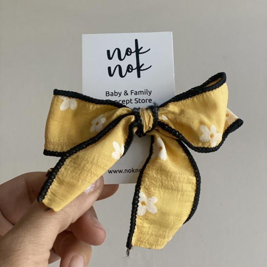 Hair Bow Clip curry with daisies