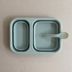 LunchBox Foldable Pistachio with fork + spoon 950 ML