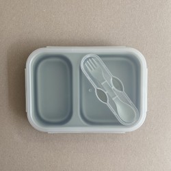 LunchBox Foldable Silicone Curry with fork + spoon 950 ML LunchBox Foldable Silicone Curry with fork + spoon 950 ML