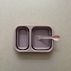 LunchBox Foldable Velvet Rose with fork + spoon 950 ML
