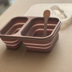 LunchBox Foldable Velvet Rose with fork + spoon 950 ML
