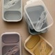 LunchBox Foldable Silicone Light pink   with fork + spoon 950 ML