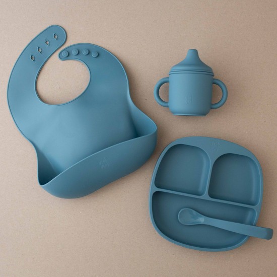 MY FIRST FEEDING SET SMOKE BLUE FOR BABIES 6M+