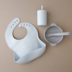 BASIC FEEDING SET ICE GREY FOR BABIES 6M+ BASIC FEEDING SET ICE GREY FOR BABIES 6M+