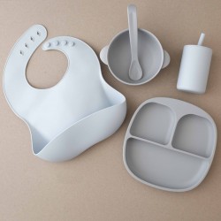 ALL IN ONE BABY FEEDING SET Ice Grey FOR BABIES βρέφη 6-12Μ ALL IN ONE BABY FEEDING SET Ice Grey FOR BABIES βρέφη 6-12Μ