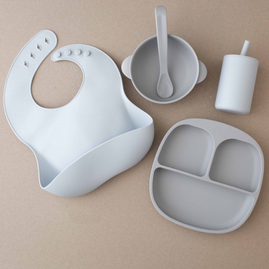 ALL IN ONE BABY FEEDING SET Ice Grey FOR BABIES βρέφη 6-12Μ