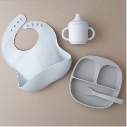 MY FIRST FEEDING SET ICE GREY FOR BABIES 6M+ MY FIRST FEEDING SET ICE GREY FOR BABIES 6M+