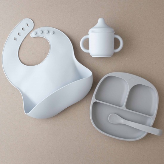 MY FIRST FEEDING SET ICE GREY FOR BABIES 6M+ MY FIRST FEEDING SET ICE GREY FOR BABIES 6M+