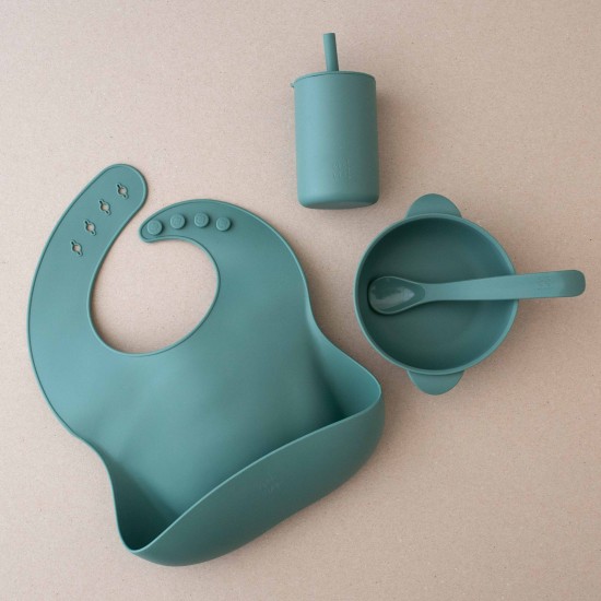 BASIC FEEDING SET FOREST GREEN FOR BABIES 6M+