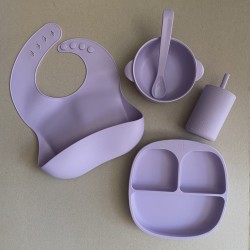 ALL IN ONE Baby Training Feeding Set Lavender 6-12m ALL IN ONE Baby Training Feeding Set Lavender 6-12m