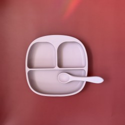 Training Plate with Spoon Nino Light pink