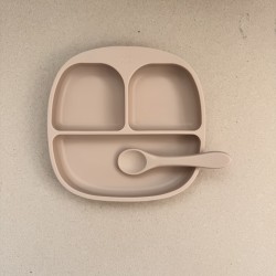 Training Plate with Spoon Nino SAND Training Plate with Spoon Nino SAND