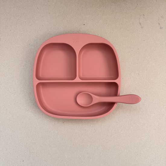 Baby Led Weaning Set Plate + Spoon Rose bloom Baby Led Weaning Set Plate + Spoon Rose bloom