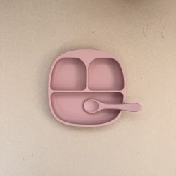 Set Training Plate and Spoon Light pink Set Training Plate and Spoon Light pink