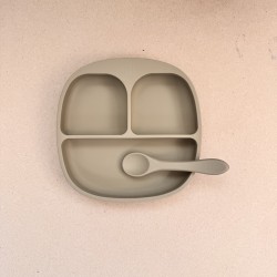 Baby Led Weaning Set Plate + Spoon Sage Baby Led Weaning Set Plate + Spoon Sage