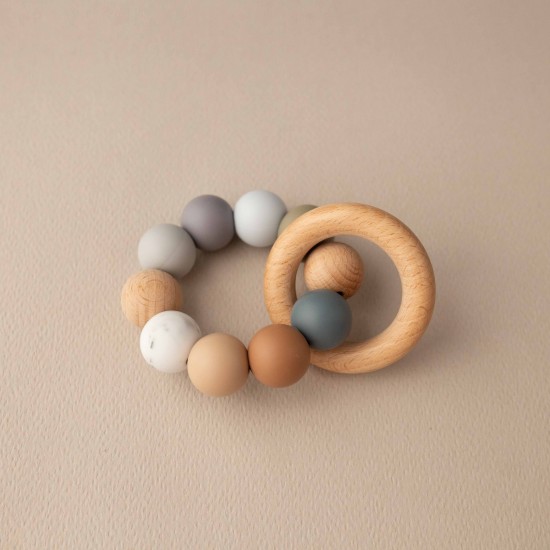 Teether | Peace and Love with wooden ring