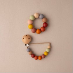 Set Teether and Pacifier Clip EARTH Set Teether and Pacifier Clip EARTH