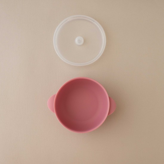 Silicone Bowl with lid Nino Watermelon pink