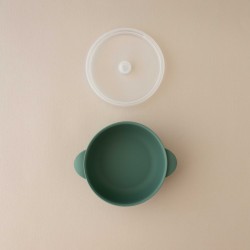 Set Silicone Bowl with spoon Nino Forest green Set Silicone Bowl with spoon Nino Forest green