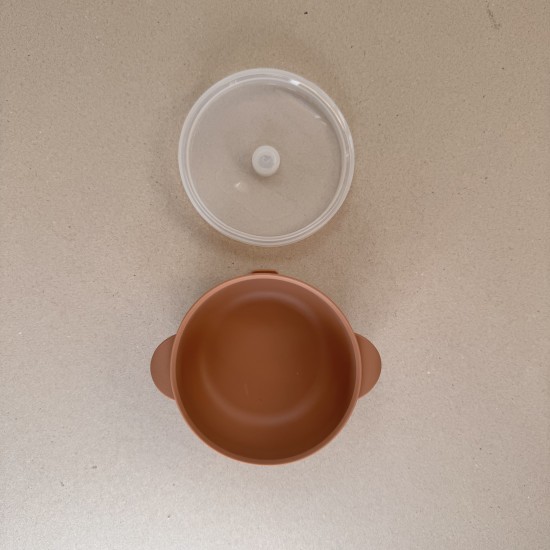 Silicone Bowl with lid Nino Caramel Silicone Bowl with lid Nino Caramel
