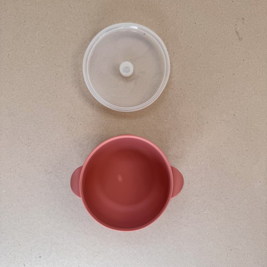Silicone Bowl with lid Nino Rose bloom