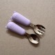 Set Silicone and Stainless Steel Spoon + Fork | I am big 6m+ lavender Set Silicone and Stainless Steel Spoon + Fork | I am big 6m+ lavender
