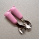 Set Silicone and Stainless Steel Spoon + Fork | I am big 6m+ watermelon