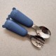 Set Silicone and Stainless Steel Spoon + Fork | I am big 6m+ navy blue