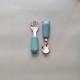 Set Silicone and Stainless Steel Spoon + Fork | I am big 6m+ forest green Set Silicone and Stainless Steel Spoon + Fork | I am big 6m+ forest green