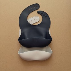 Silicone Bib  Nino Navy blue/Grey 