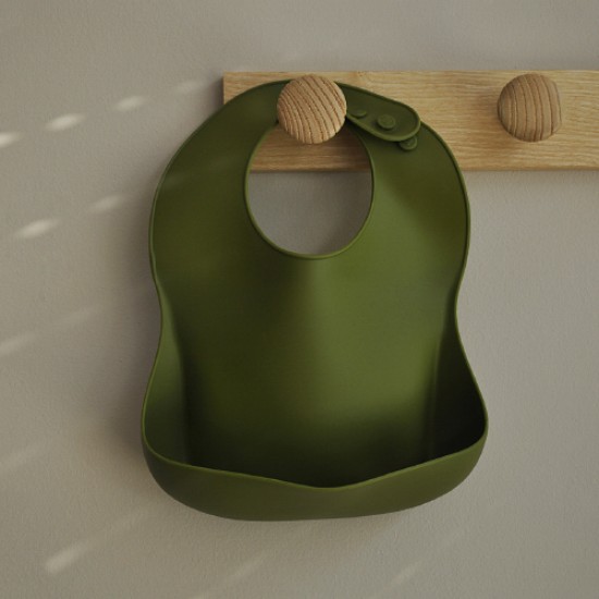 Silicone Bib Nino Olive Green