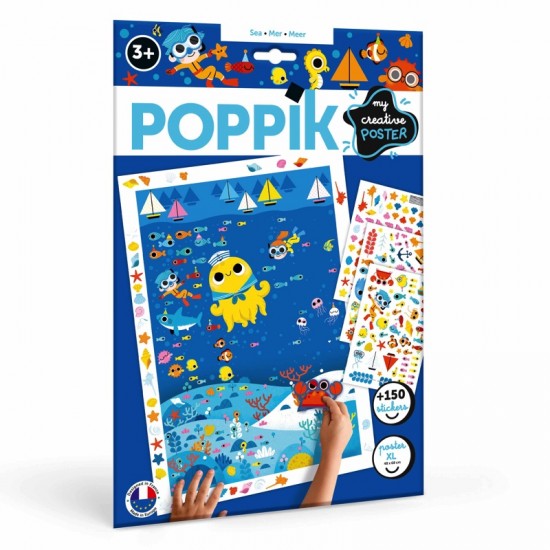 POPPIK Educational poster by POPPIK SEA +150 stickers HOW DO YOU FEEL  ( 3-7 years) 