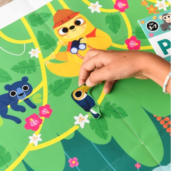 POPPIK Educational poster by POPPIK +150 stickers JUNGLE ( 3-7 years) 