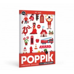 POPPIK Mini Poster + 26 StickersThe City – Red (3-8 years old) POPPIK Mini Poster + 26 StickersThe City – Red (3-8 years old)