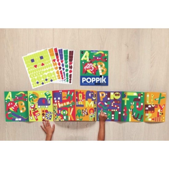 POPPIK Creative Poster + 520 stickers LETTERS (3-7 years)