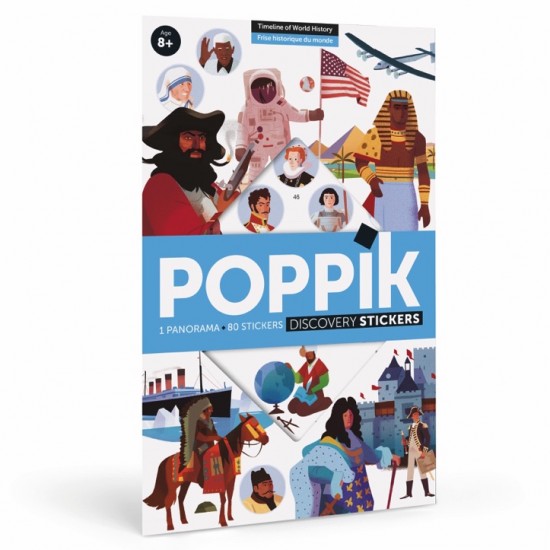 POPPIK Educational poster + 60 stickers WORLD HISTORY FRAME (8+ years)