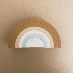 BIBS Rainbow Stacking Toy  Milk and Cookies  BIBS Rainbow Stacking Toy  Milk and Cookies