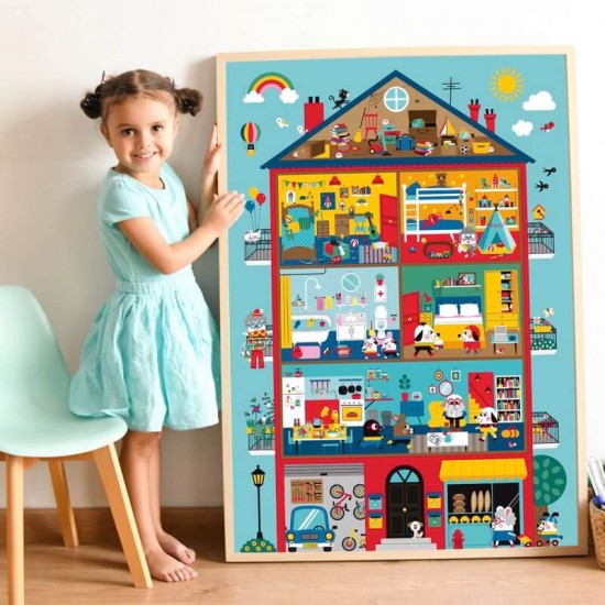 POPPIK Educational poster + 139 stickers HOME  ( 3-7 years) 