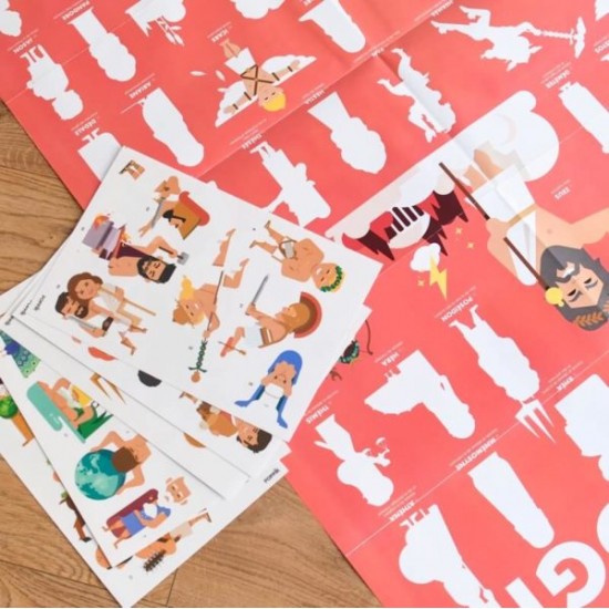 POPPIK Educational poster + 38 stickers MYTHOLOGY (7+ years)