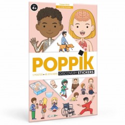 POPPIK Educational poster + 49 stickers HUMAN BODY ( 3-7 years)  POPPIK Educational poster + 49 stickers HUMAN BODY ( 3-7 years)