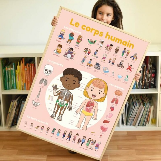 POPPIK Educational poster + 49 stickers HUMAN BODY ( 3-7 years) 