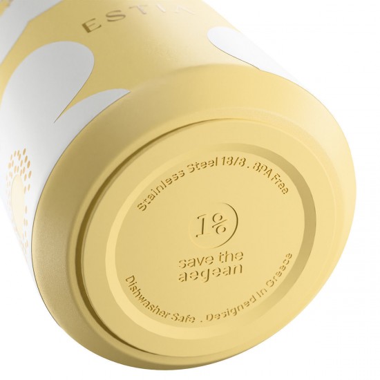 Estia Lens Thermos Cup Stainless steel BPA Free 360ml Yellow Daisy with straw Estia Lens Thermos Cup Stainless steel BPA Free 360ml Yellow Daisy with straw