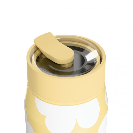 Estia Lens Thermos Cup Stainless steel BPA Free 360ml Yellow Daisy with straw Estia Lens Thermos Cup Stainless steel BPA Free 360ml Yellow Daisy with straw