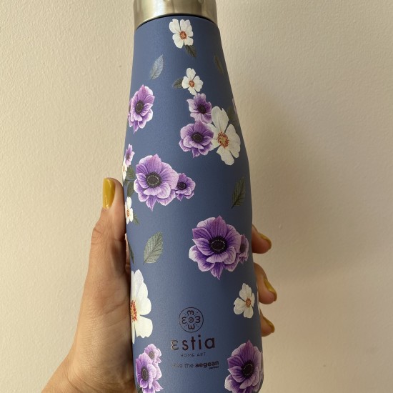 Estia Travel Flask Save The Aegean | Blue Garden 0.5lt Estia Travel Flask Save The Aegean | Blue Garden 0.5lt