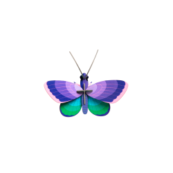Studio ROOF Wall Decoration Blue Copper Butterfly