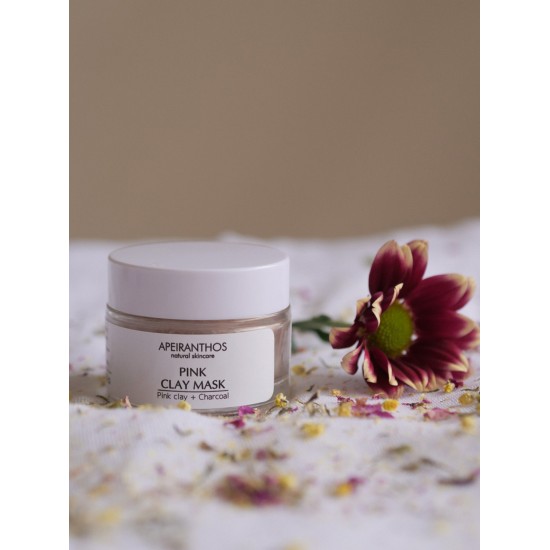 Apeiranthos Pink clay mask | Pink clay + Charcoal Apeiranthos Pink clay mask | Pink clay + Charcoal