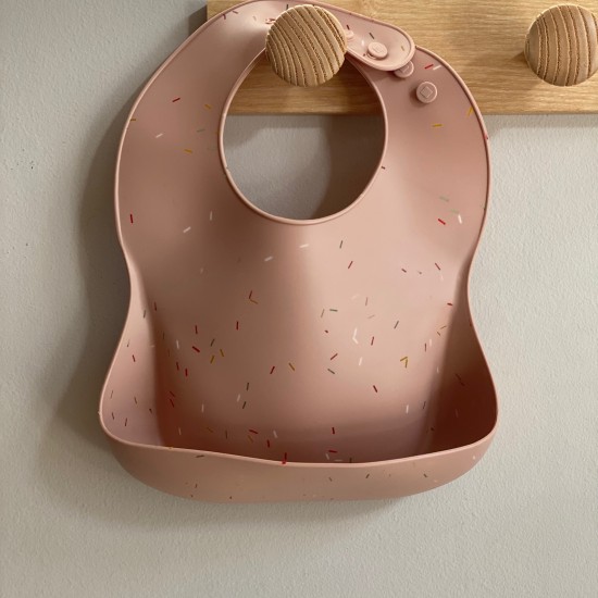 Silicone Bib Confetti Peach